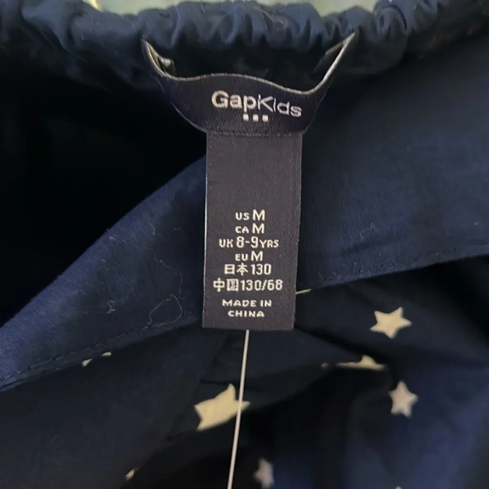 Gap kids girls navy tank dress with white stars size medium (8-9) NWT